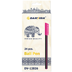 Ручка шар. синяя "Darvish" корпус черный с цветными полосами ассорти
