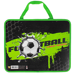 Папка детская с ручками А4 пласт. с рисунком на молнии Улетный футбол