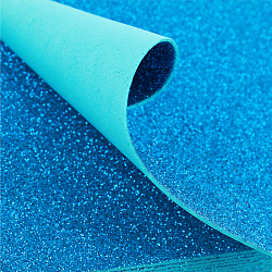 Набор пластичной замши с блёстками голубая А4 10л (фоамиран)