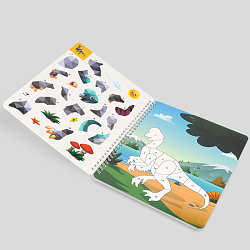 Раскраска с наклейками на гребне "Динозавры"