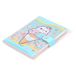 Блокнот 10,5*14,8см 80л на кнопке в клетку "Мороженое"