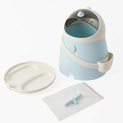 Ёмкость для мусора настольная бело-голубая