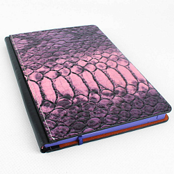 Книжка  записная 13,5*19см "Darvish" обложка кожзам чешуя с цветным срезом