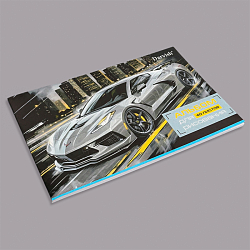 Альбом для рисования 40л на склейке "Стильное авто-2"   плотность 100гр/м2  РБ
