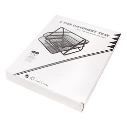 Лоток горизонтальный металлический 2 секции белый