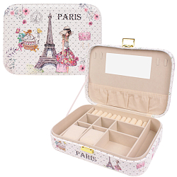 Шкатулка для украшений на замке 27*19*7см с зеркалом PARIS