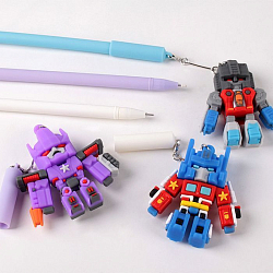 Ручка гелевая синяя "Darvish" с брелоком "Робот"