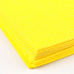 Набор пластичной замши с блёстками жёлтая А4 10л (фоамиран)