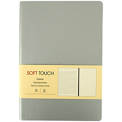 Книга для записей  А5 80л Soft Touch Белое золото об иск. кожа , комбин. блок (в лин.,в точ.без лин)