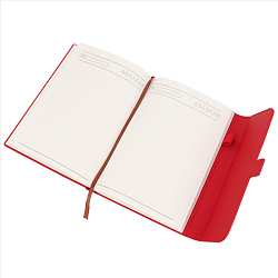 Ежедневник А5 недатиров. 112л  обложка кож.зам. красная