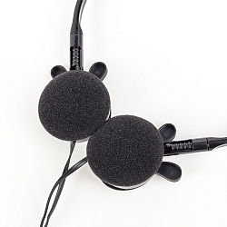 Наушники "Зайчики" накладные проводные с микрофоном - ободок черные