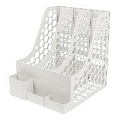 Лоток вертикальный 3 отделения  с горизонтальными отсеками белый