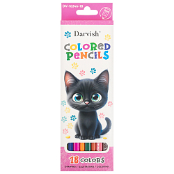 Карандаши 18цв "Котёнок" корпус пластиковый трёхгранный (набор)