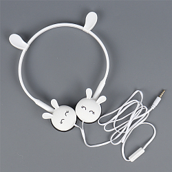 Наушники "Зайчики" накладные проводные с микрофоном - ободок белые