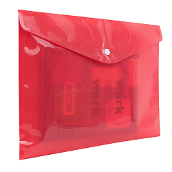 Папка-конверт на кнопке А4 красная 160мкм