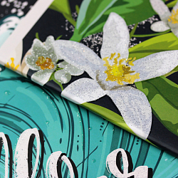 Тетрадь  48л кл. "Tropical motives" обл. выб лак , блёстки "серебро"