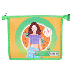 Папка  для тетрадей  А5  на молнии Веселая девчонка