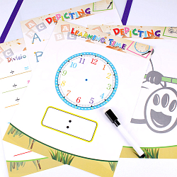 Папка  "Пиши-стирай" с бумажным вкладышем "Darvish" А4 на кнопках