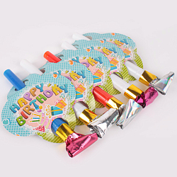 Праздничное украшение "Дудки-язычки"  6шт/уп (набор) HappyBirthday