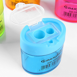 Точилка пласт. "Darvish" 2 отдел. с контейнером (овал)