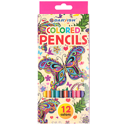 Карандаши 12цв "Darvish" "Бабочка" корпус пластиковый шестигранный (набор)