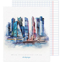 Тетрадь  48л кл "Город на реке" обложка цветная мелованная