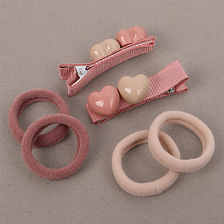 Аксессуары для волос в наборе (2 заколки-зажима+4 резинки)