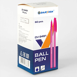 Ручка шар. синяя "Darvish" корпус цветной полосатый ассорти