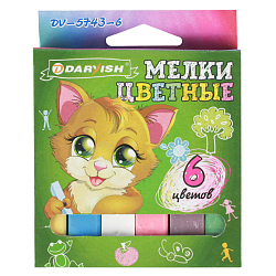 Мелки цветные  6шт "Darvish" прямоугольные