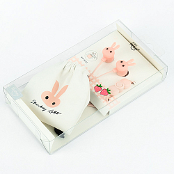 Наушники "Зайцы" вакуумные проводные с микрофоном в чехле