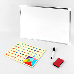 Доска магнитно-маркерная 2в1 (30*40см +магниты+маркер+губка)