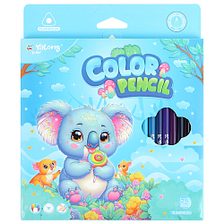 Карандаши 24цв трехгранный корпус "Весёлые животные"