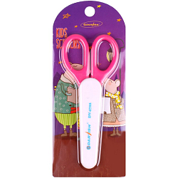 Ножницы 13,5см детские  с закругленными лезвиями с колпачком