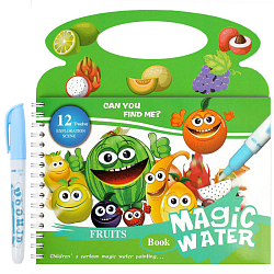 Раскраска  водная с маркером Фрукты