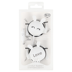 Наушники "Зайки" накладные проводные с микрофоном белые