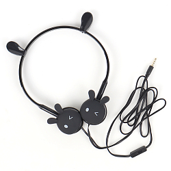Наушники "Зайчики" накладные проводные с микрофоном - ободок черные
