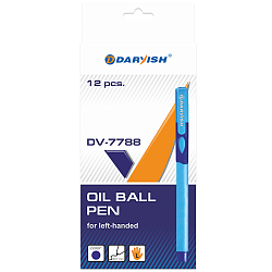 Ручка шар. синяя для левшей "Darvish" корпус цветной