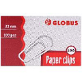Скрепки   22мм  100шт/уп Globus