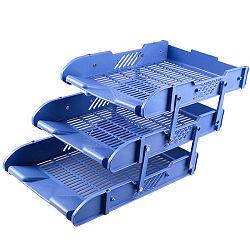 Лоток горизонтальный 3 секции синий