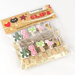 Прищепки декоративные деревянные  10шт/уп  "Майами" (набор)