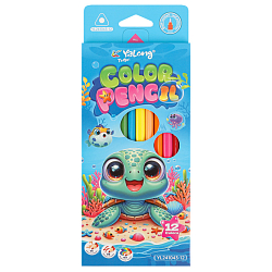 Карандаши 12цв трёхгранный корпус "Морской мир"