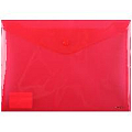 Папка-конверт на кнопке А4 красная 0,18мм