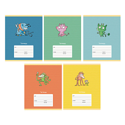 Тетрадь  12л клетка цв. обл "Монстрики"