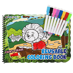 Раскраска многоразовая "Животный мир" + 8 цв. маркеров