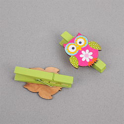 Прищепки "Совята" декоративные деревянные  6 шт в наборе, ассорти