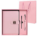 Набор подарочный (ежедневник недатир. с магнитной застежкой + ручка+стержень) цвет розовый