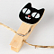 Прищепки декоративные деревянные  10шт/уп  "Черный кот" (набор)