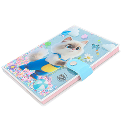 Блокнот 10,5*14,8 см 80л с обложкой ПВХ "Милый котик" на кнопке