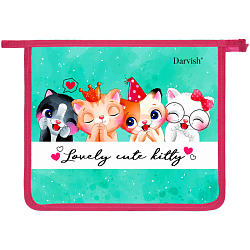 Папка для тетрадей А5 на молнии "Весёлые котята"