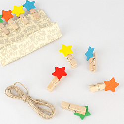 Прищепки декоративные деревянные  10шт/уп  "Звездочка" (набор)